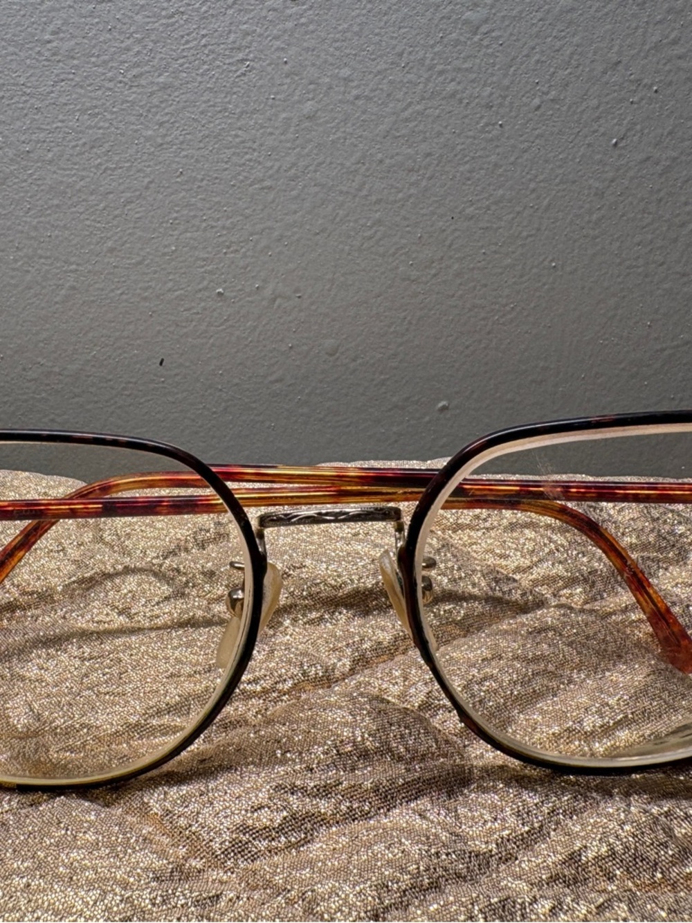 Ralph Lauren Gold Metal Round Glasses with Tortoiseshell Temples